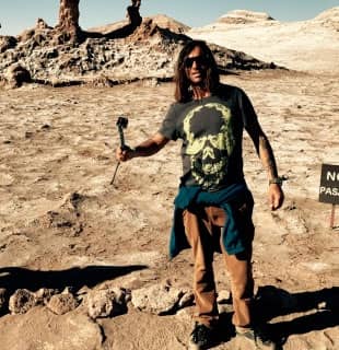Areniscas doradas del Valle de la Luna cerca de San Pedro de Atacama